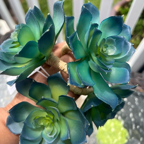 Williams Sonoma Green Faux Floral Succulent Accents NWT Green SET (4) - Picture 8 of 9